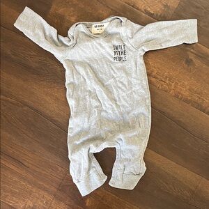 Gray 'Smile at the People' One-Piece